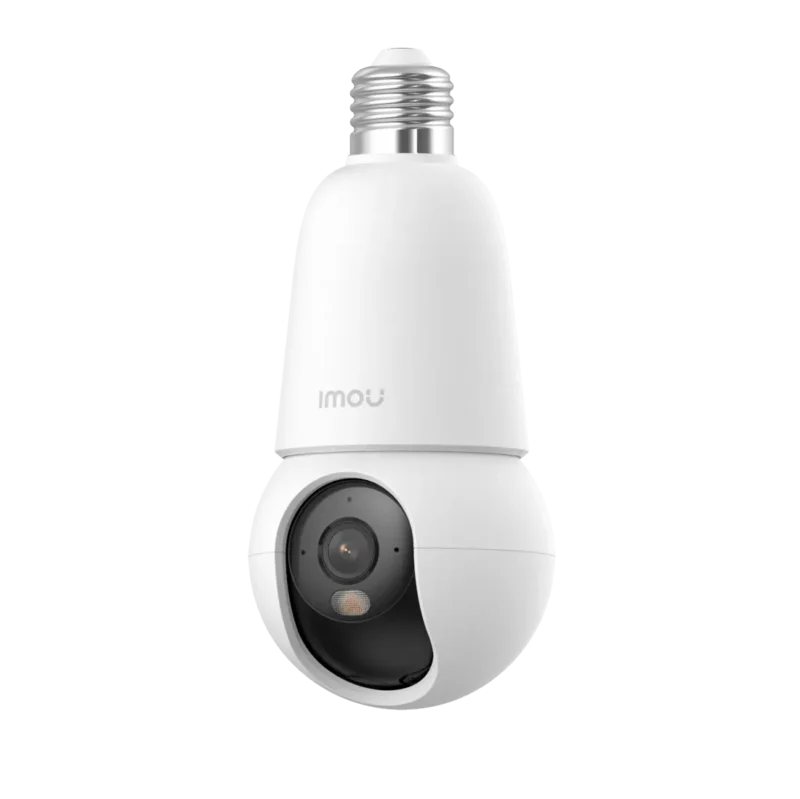Bulb Cam 2C 3MP Side View(1) Side view of a Imou Bulb Cam 2C 3MP security camera shaped like a light bulb
