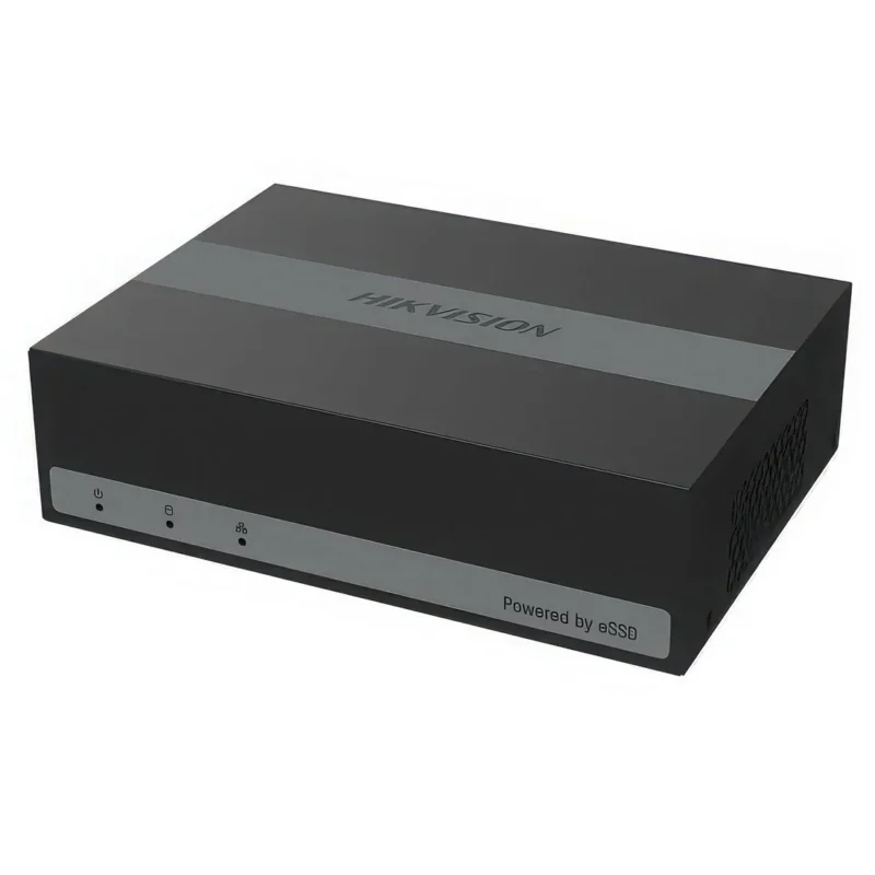 DS-04HGHI-B Hikvision 4 Channel Digital Video Recorder Upper Front View Top Front view of a Hikvision DS-04HGHI-B 4-channel digital video recorder