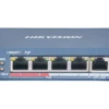 DS-3E0105P-EM Hiksion 5 Port Poe Switch Upper View Top view of a Hikvision DS-3E0105P-EM 5-port Poe switch