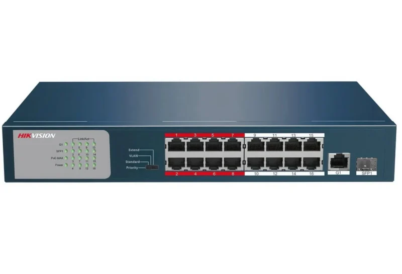 DS-3E0318P-EM Hikvision 16 Port Poe Switch Hikvision DS-3E0318P-EM 16-port PoE switch