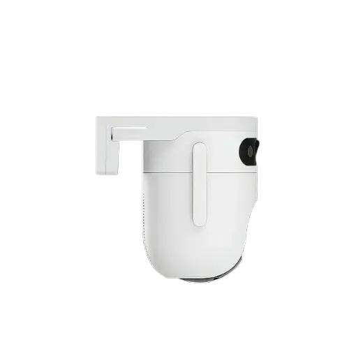 Side view of the EZVIZ H9c dual 2K Wi-Fi camera showing its pan-and-tilt design and dual-lens setup