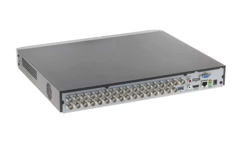 Upper‑back view of a Hikvision iDS-7232HQHI-M2S vehicle‑analysis DVR unit